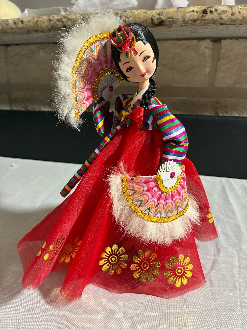 Red Decorative Dance Doll in Traditional Costume